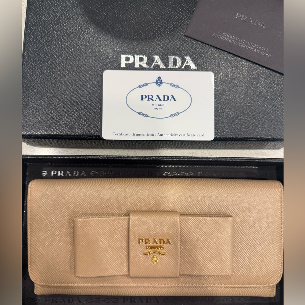 Prada Saffiano Fiocco Bow Wallet